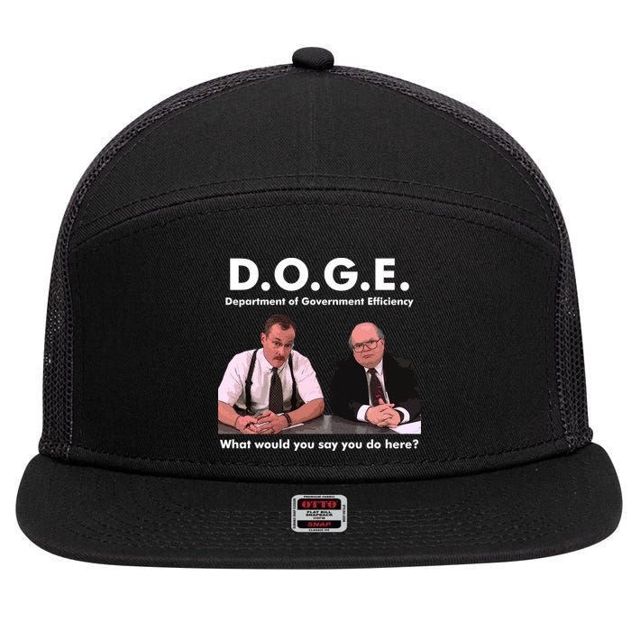 Funny D.O.G.E. What Would You Say You Do Here? 7 Panel Mesh Trucker Snapback Hat