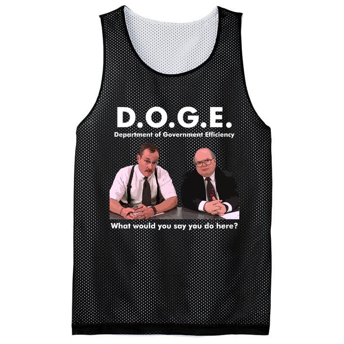 Funny D.O.G.E. What Would You Say You Do Here? Mesh Reversible Basketball Jersey Tank