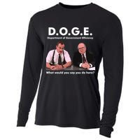 Funny D.O.G.E. What Would You Say You Do Here? Cooling Performance Long Sleeve Crew
