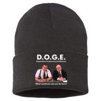 Funny D.O.G.E. What Would You Say You Do Here? Sustainable Knit Beanie