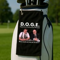 Funny D.O.G.E. What Would You Say You Do Here? Golf Towel