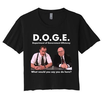 Funny D.O.G.E. What Would You Say You Do Here? Crop Top