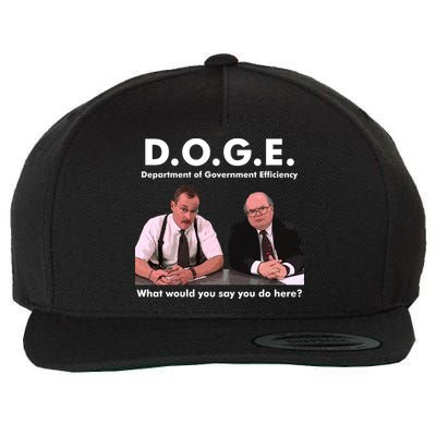 Funny D.O.G.E. What Would You Say You Do Here? Wool Snapback Cap