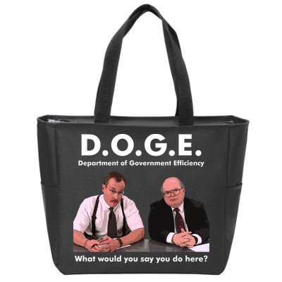 Funny D.O.G.E. What Would You Say You Do Here? Zip Tote Bag
