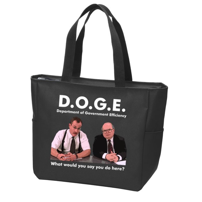 Funny D.O.G.E. What Would You Say You Do Here? Zip Tote Bag