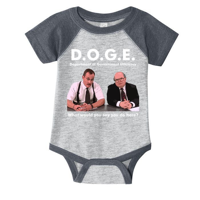 Funny D.O.G.E. What Would You Say You Do Here? Infant Baby Jersey Bodysuit