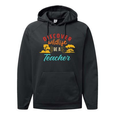 Funny Discover Wildlife Be A Teacher Performance Fleece Hoodie