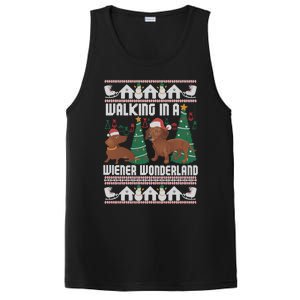 Funny Dachshund Walking In A Wiener Wonderland Family Pets Great Gift PosiCharge Competitor Tank