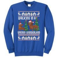 Funny Dachshund Walking In A Wiener Wonderland Family Pets Great Gift Sweatshirt