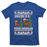 Funny Dachshund Walking In A Wiener Wonderland Family Pets Great Gift T-Shirt