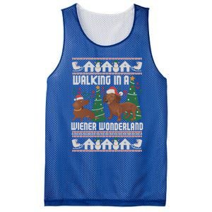 Funny Dachshund Walking In A Wiener Wonderland Family Pets Great Gift Mesh Reversible Basketball Jersey Tank