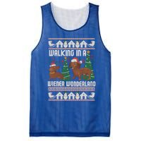 Funny Dachshund Walking In A Wiener Wonderland Family Pets Great Gift Mesh Reversible Basketball Jersey Tank