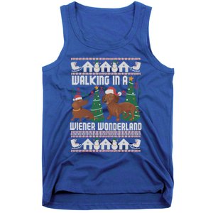 Funny Dachshund Walking In A Wiener Wonderland Family Pets Great Gift Tank Top