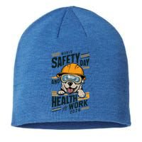 Funny Dog World Day For Safety And Health At Work 2024 Funny Gift Sustainable Beanie