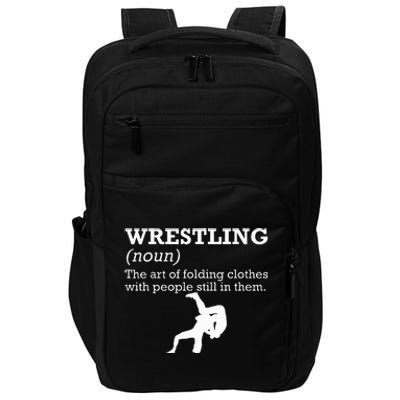 Funny Definition Wrestling Wrestler Impact Tech Backpack