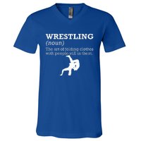 Funny Definition Wrestling Wrestler V-Neck T-Shirt