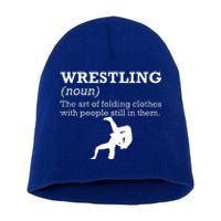 Funny Definition Wrestling Wrestler Short Acrylic Beanie