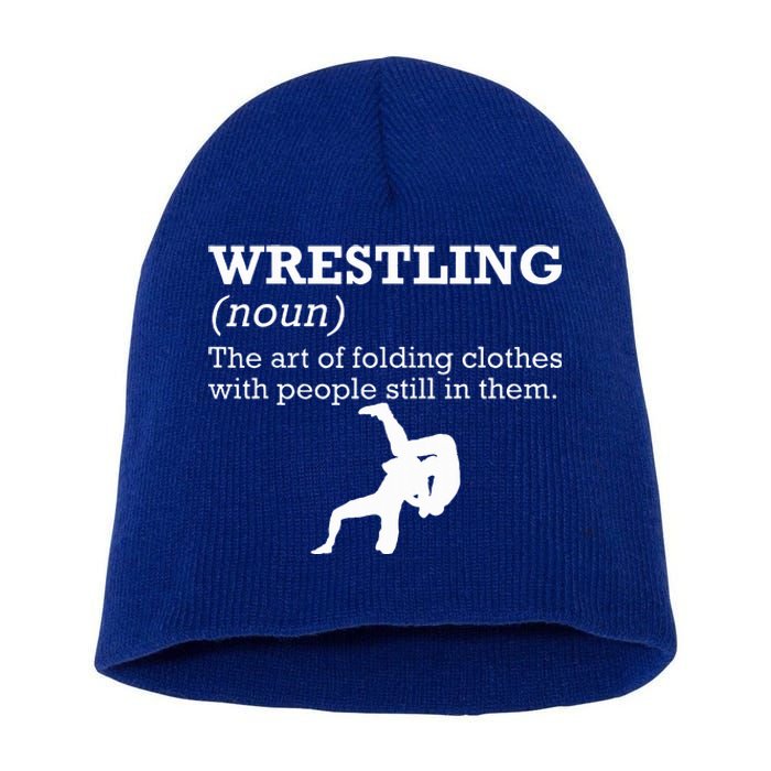 Funny Definition Wrestling Wrestler Short Acrylic Beanie