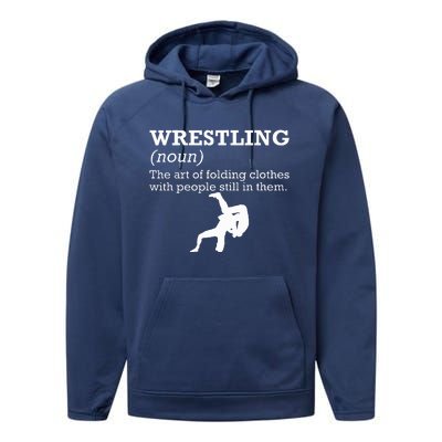 Funny Definition Wrestling Wrestler Performance Fleece Hoodie