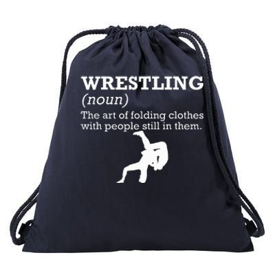 Funny Definition Wrestling Wrestler Drawstring Bag