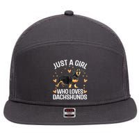 Funny Dachshund Wiener Dog Lover Gift 7 Panel Mesh Trucker Snapback Hat