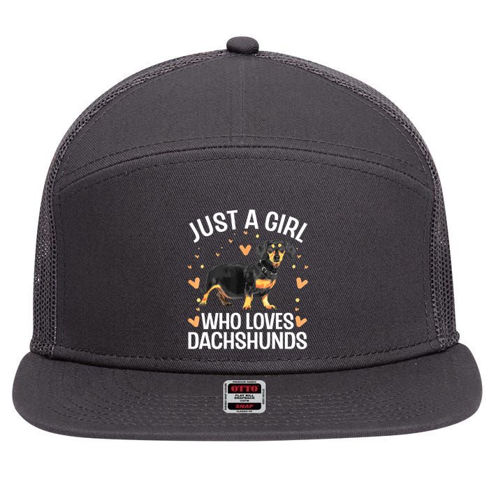 Funny Dachshund Wiener Dog Lover Gift 7 Panel Mesh Trucker Snapback Hat