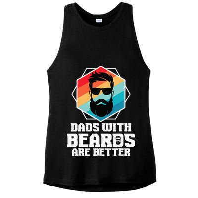 Funny Dads With Beards Are Better Dad Joke Fathers Day Ladies PosiCharge Tri-Blend Wicking Tank