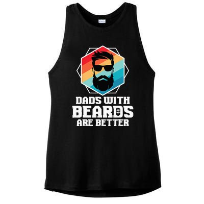 Funny Dads With Beards Are Better Dad Joke Fathers Day Ladies PosiCharge Tri-Blend Wicking Tank