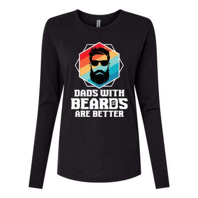 Funny Dads With Beards Are Better Dad Joke Fathers Day Womens Cotton Relaxed Long Sleeve T-Shirt