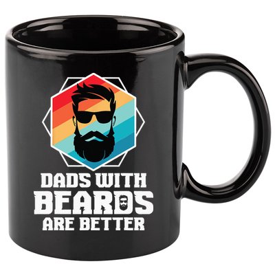 Funny Dads With Beards Are Better Dad Joke Fathers Day 11oz C Handle Ceramic Mug