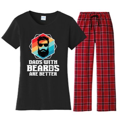 Funny Dads With Beards Are Better Dad Joke Fathers Day Women's Flannel Pajama Set