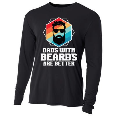 Funny Dads With Beards Are Better Dad Joke Fathers Day Cooling Performance Long Sleeve Crew