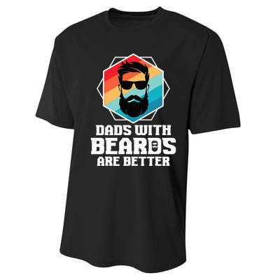 Funny Dads With Beards Are Better Dad Joke Fathers Day Performance Sprint T-Shirt