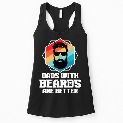 Funny Dads With Beards Are Better Dad Joke Fathers Day Womens Tank Top