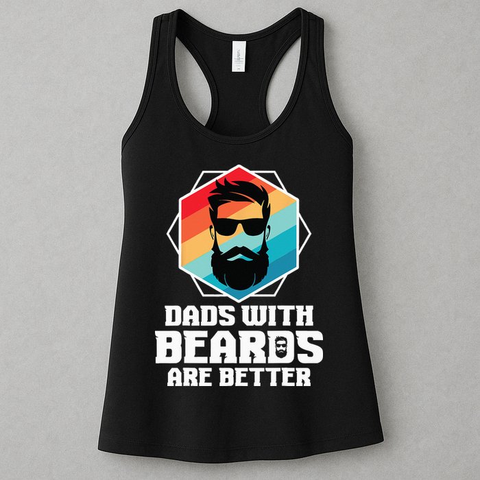 Funny Dads With Beards Are Better Dad Joke Fathers Day Womens Tank Top