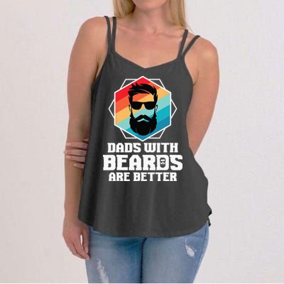 Funny Dads With Beards Are Better Dad Joke Fathers Day Women's Strappy Tank