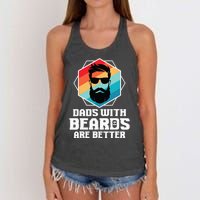 Funny Dads With Beards Are Better Dad Joke Fathers Day Women's Knotted Racerback Tank