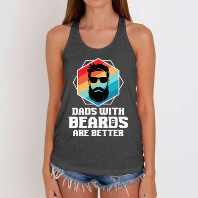 Funny Dads With Beards Are Better Dad Joke Fathers Day Women's Knotted Racerback Tank