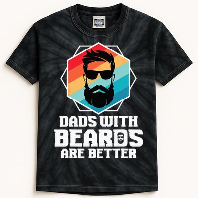 Funny Dads With Beards Are Better Dad Joke Fathers Day Kids Tie-Dye T-Shirt