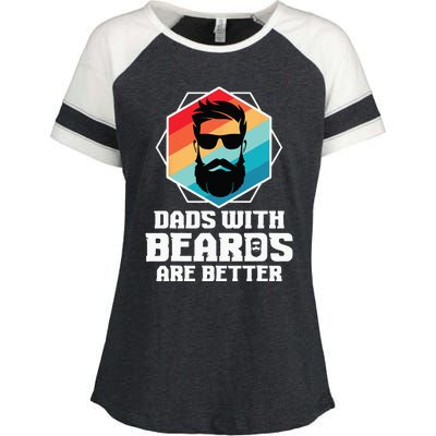 Funny Dads With Beards Are Better Dad Joke Fathers Day Enza Ladies Jersey Colorblock Tee