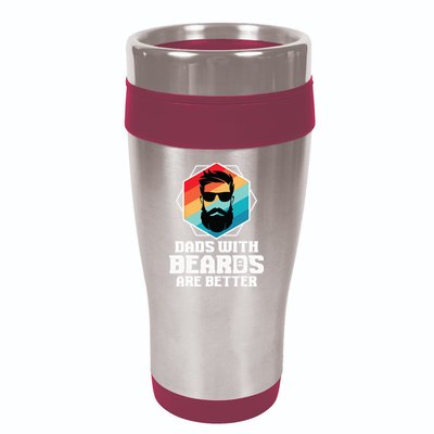 Funny Dads With Beards Are Better Dad Joke Fathers Day 16oz Travel Tumbler