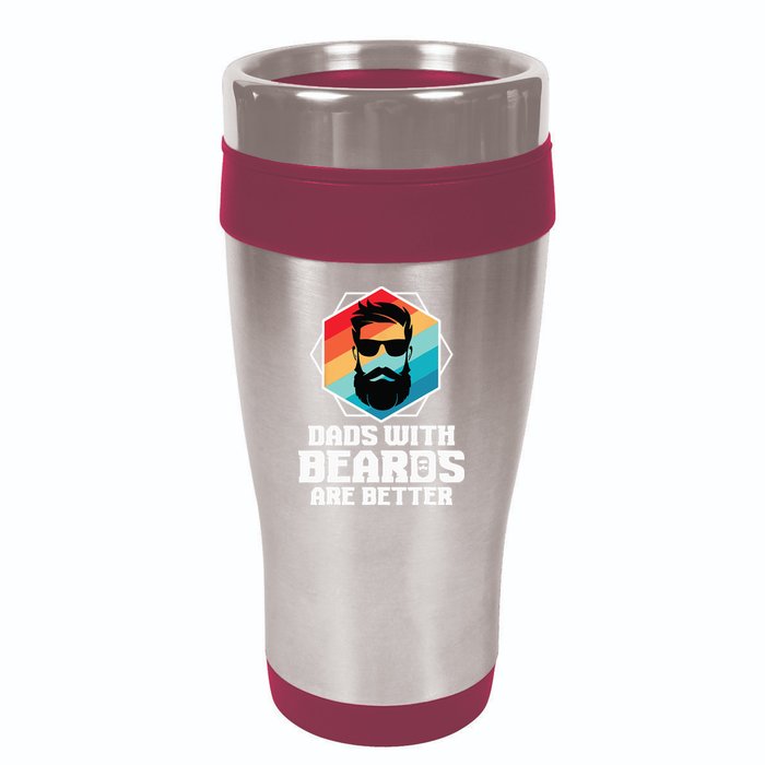 Funny Dads With Beards Are Better Dad Joke Fathers Day 16oz Travel Tumbler