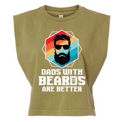 Funny Dads With Beards Are Better Dad Joke Fathers Day Garment-Dyed Women's Muscle Tee