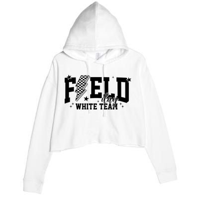Field Day White Color Team Field Trip Crop Fleece Hoodie