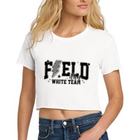Field Day White Color Team Field Trip Crop Top