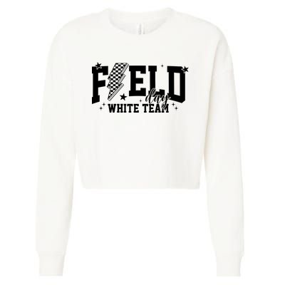 Field Day White Color Team Field Trip Cropped Pullover Crew