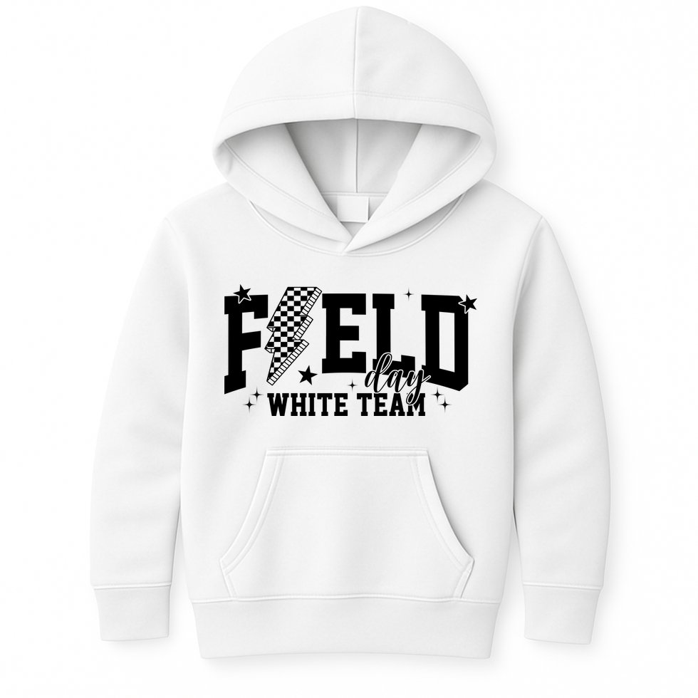 Field Day White Color Team Field Trip Kids Hoodie
