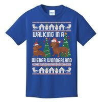 Funny Dachshund Walking In A Wiener Wonderland Family Pets Cool Gift Kids T-Shirt