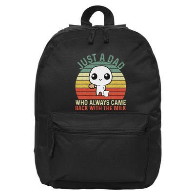 Funny Dad Who Always Came Back With The Milk 16 in Basic Backpack