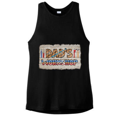 Funny Dad's Workshop Dad Tools Father's Day Ladies PosiCharge Tri-Blend Wicking Tank